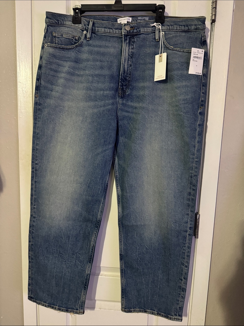 Good American Men's Washed Blue Straight Jeans